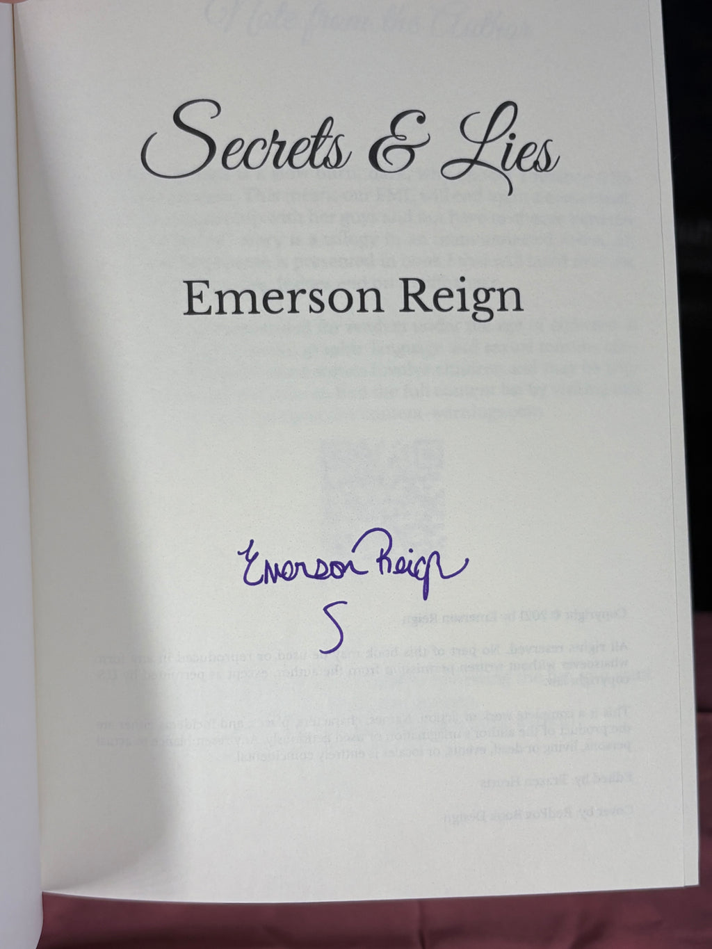🖤 TBR Shelf | Secrets & Lies — Emerson Reign