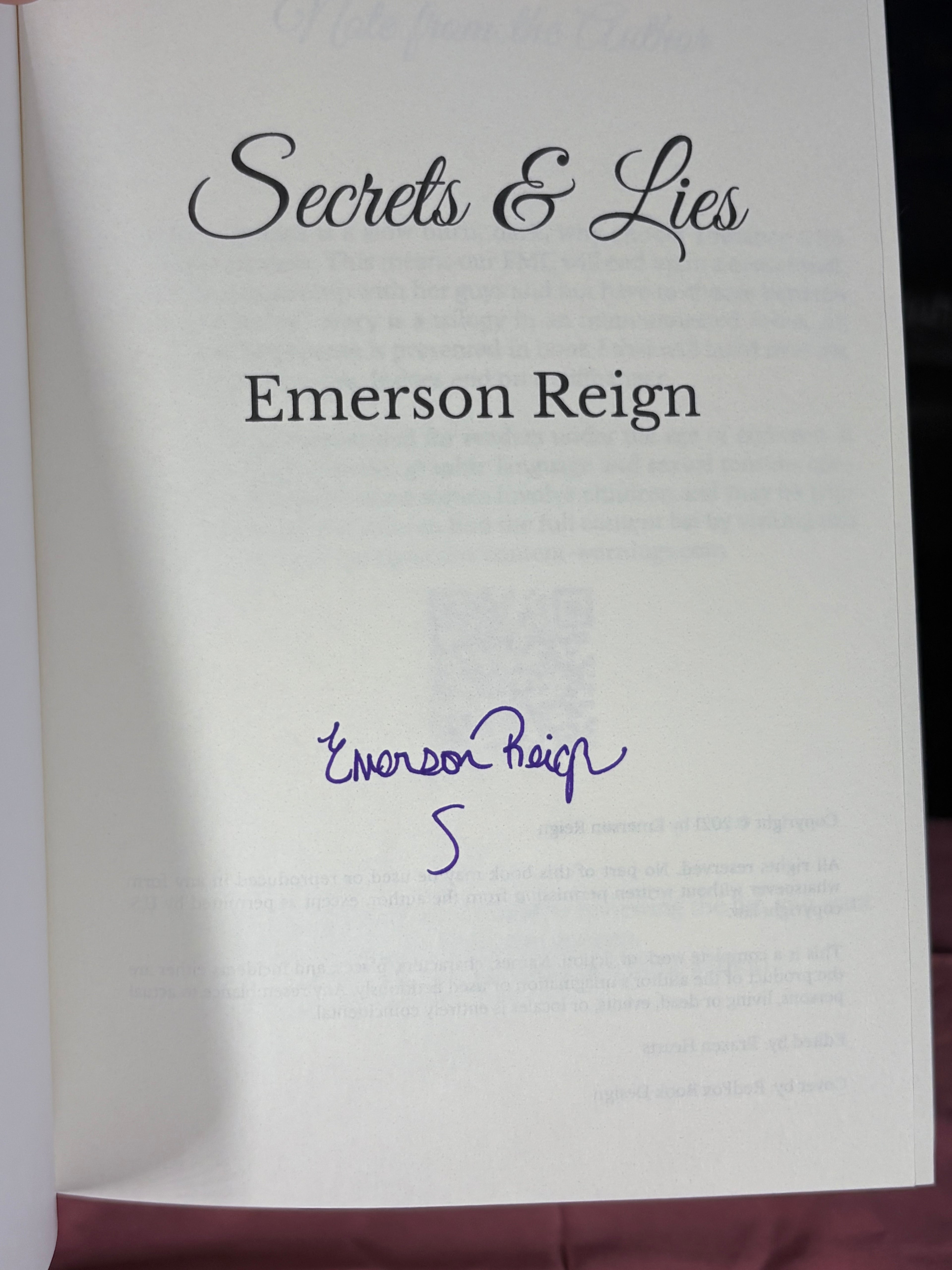 🖤 TBR Shelf | Secrets & Lies — Emerson Reign