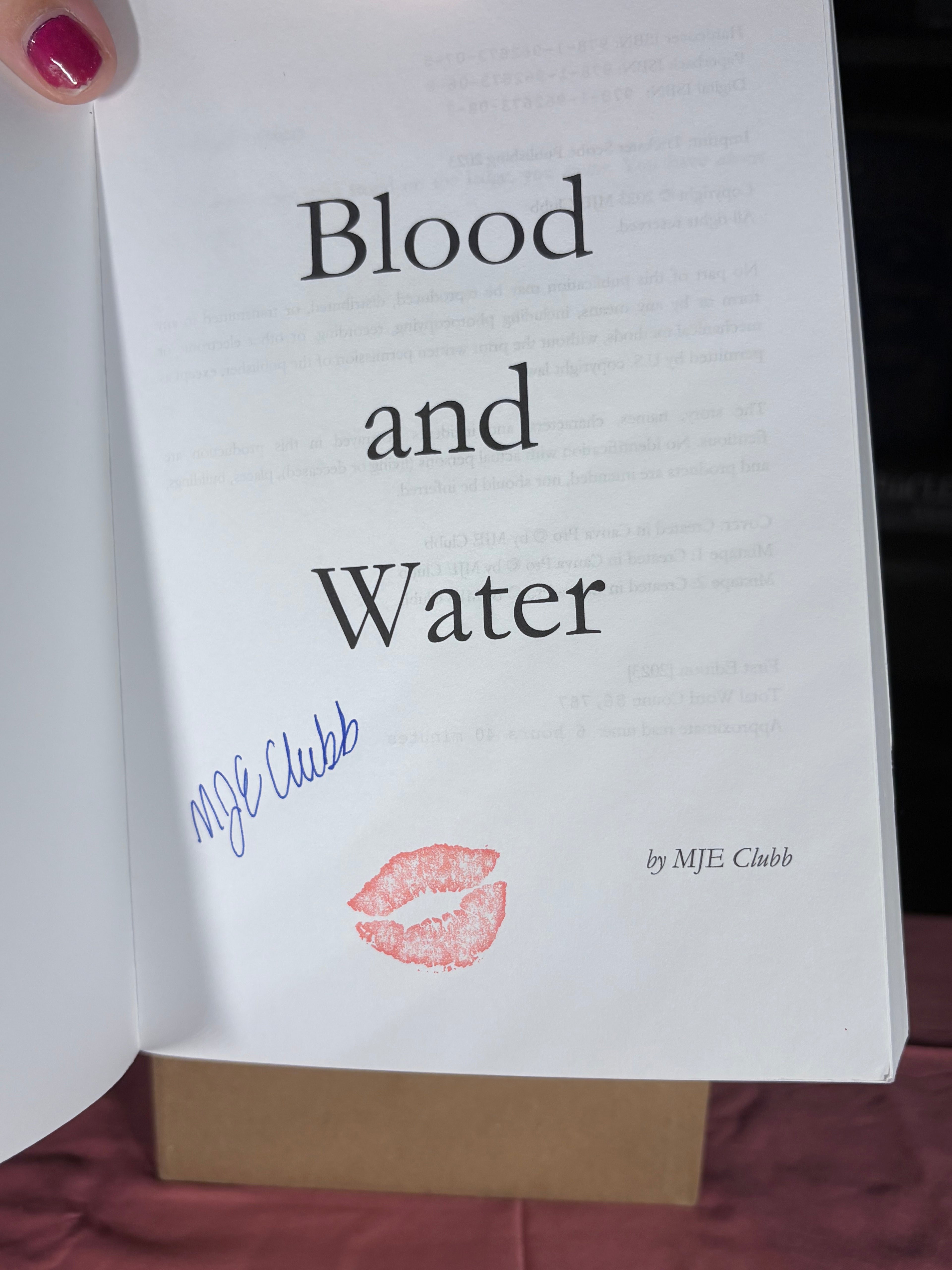 🌊 TBR Shelf | Blood and Water — M.J.E. Clubb